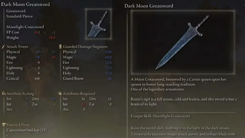 What is dark moon greatsword (DMGs)?
