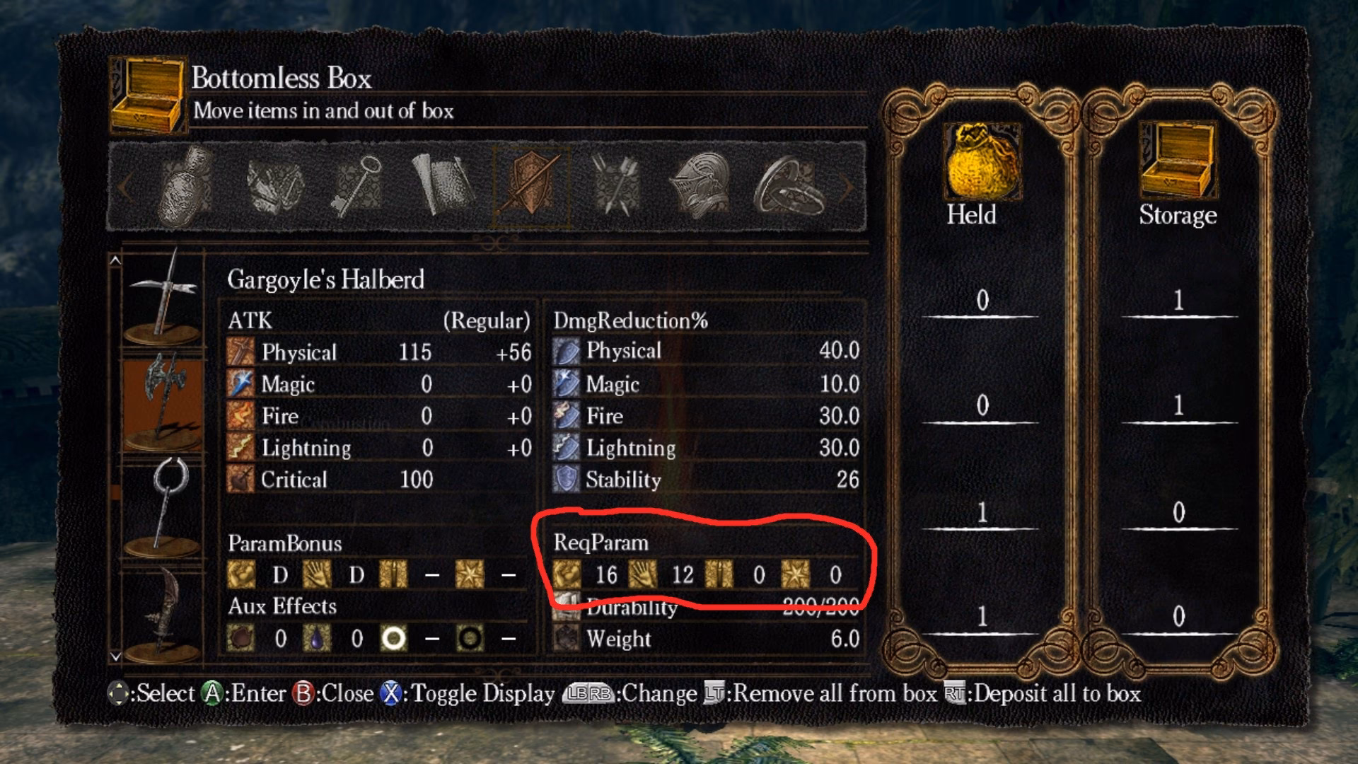 How do I increase or decrease the attribute value in Dark Souls?