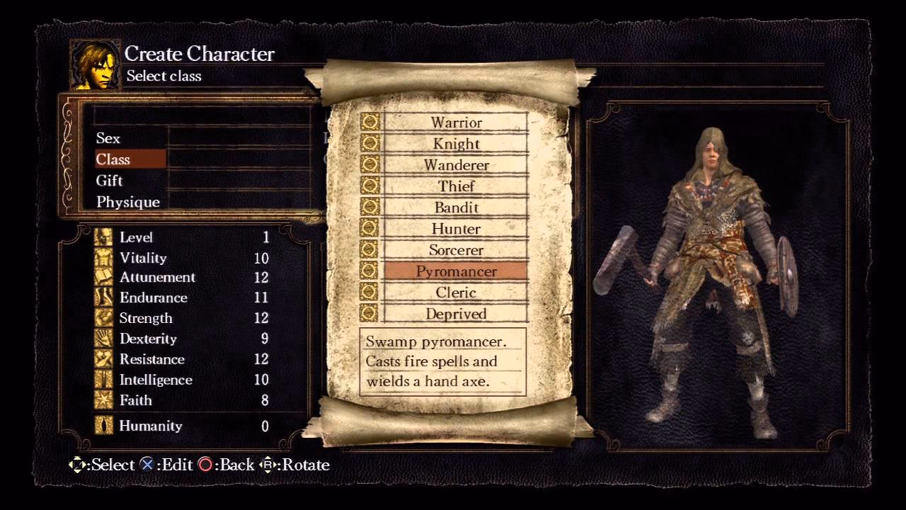 How do I increase or decrease the attribute value in Dark Souls?