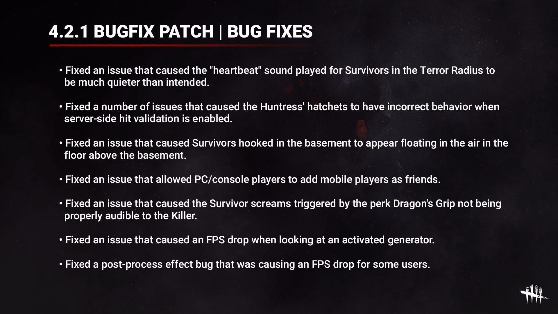 What's new in dead by daylight?