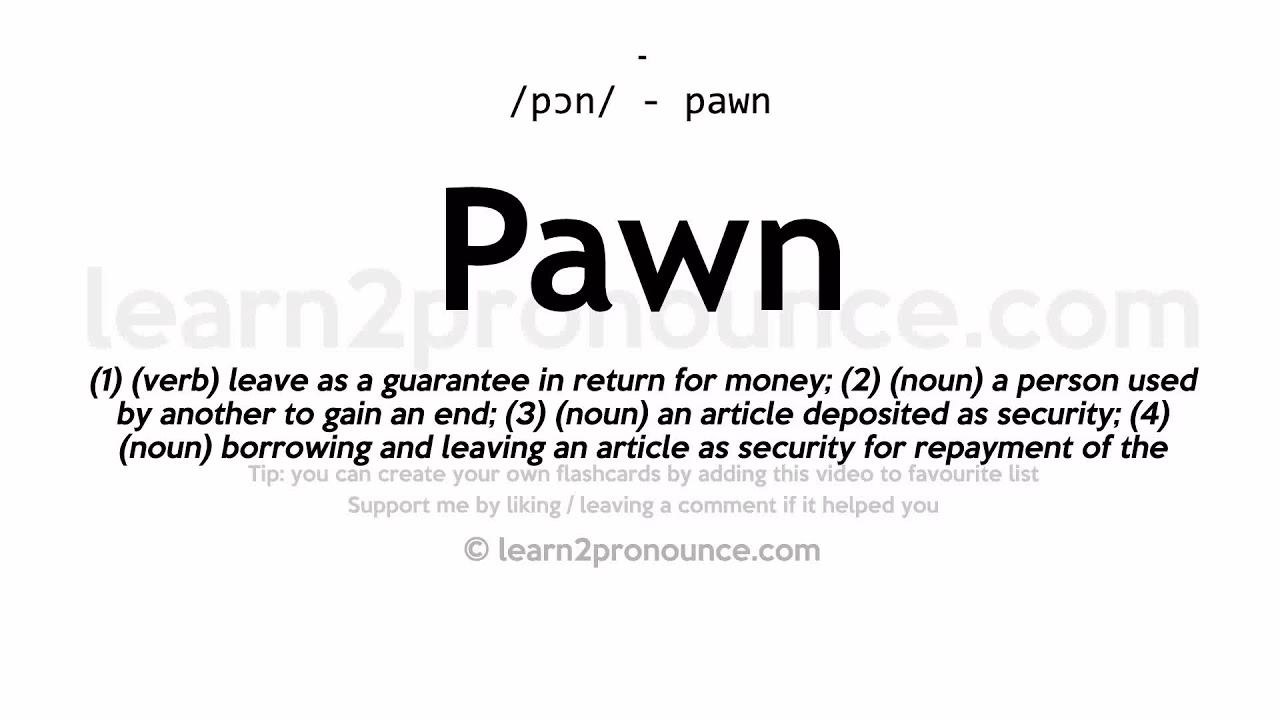 What does pawn mean in chess?
