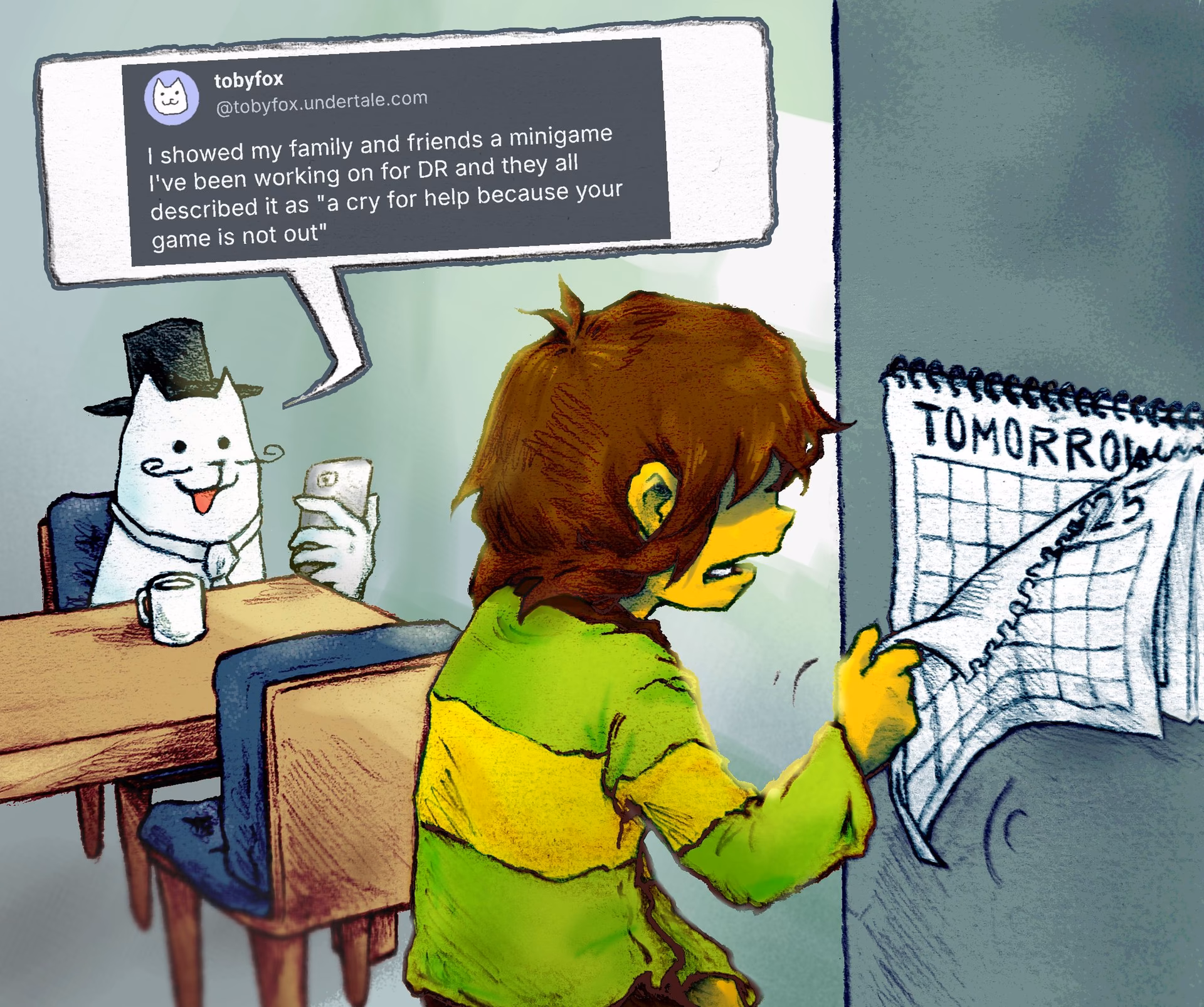 Why do people say Deltarune tomorrow every day?