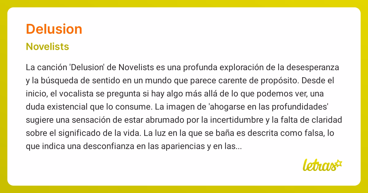 ¿Cómo se dice Delusion en inglés?