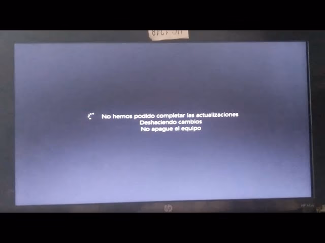 ¿Qué es el mensaje de error deshaciendo los cambios hechos en el equipo?