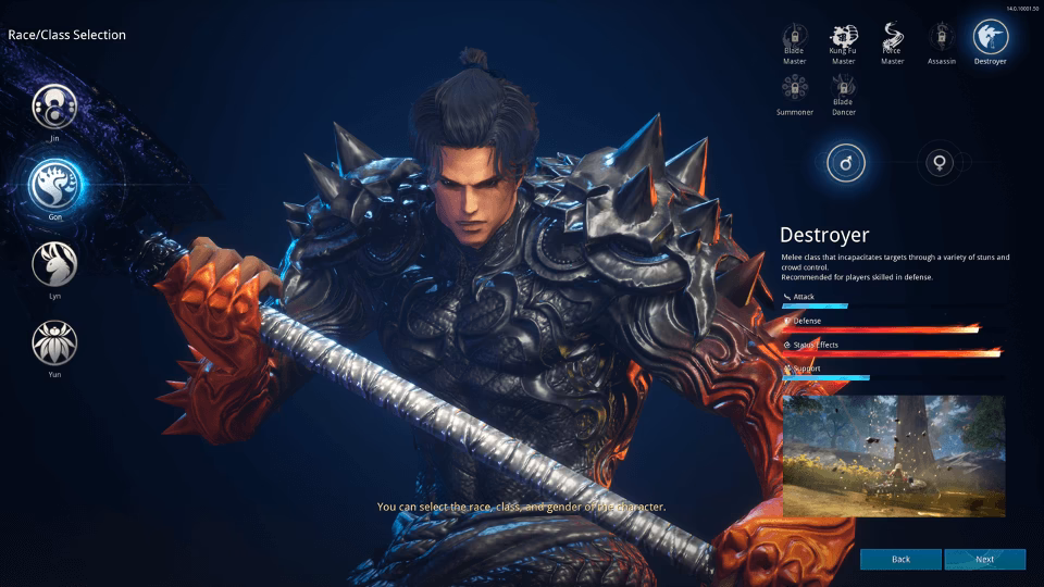 What is a destroyer in Blade & Soul Neo?
