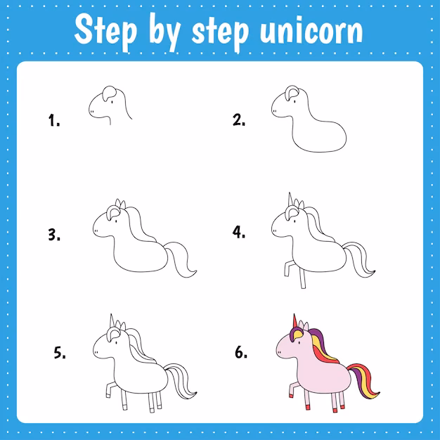 ¿Cómo se dibuja un unicornio paso a paso?