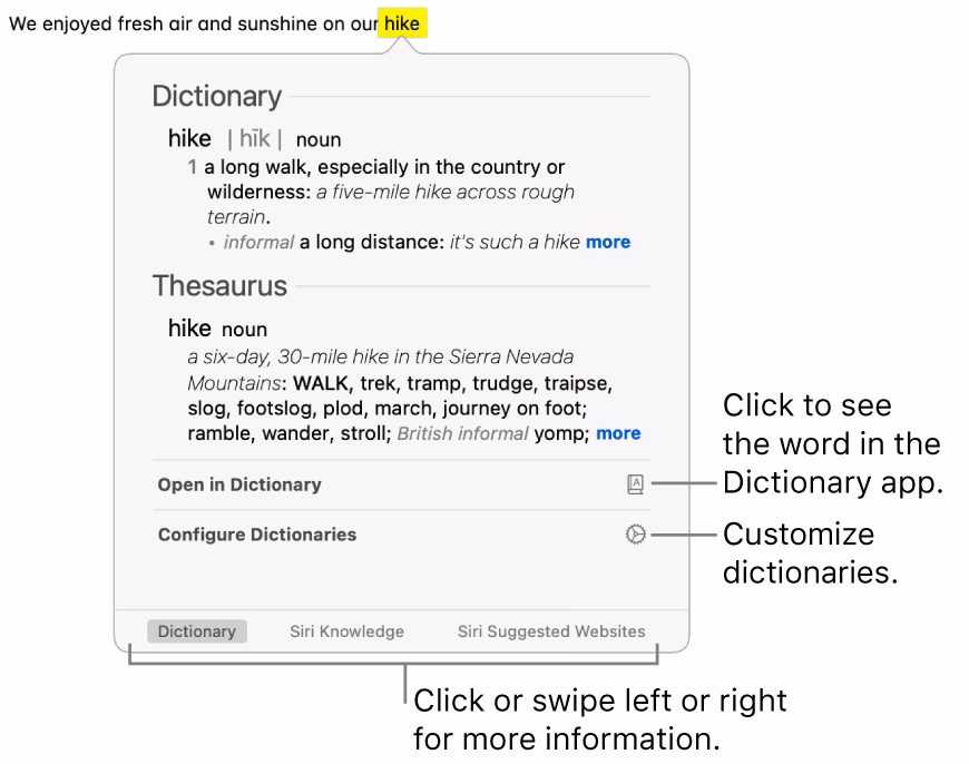 How to use dictionary on Mac?