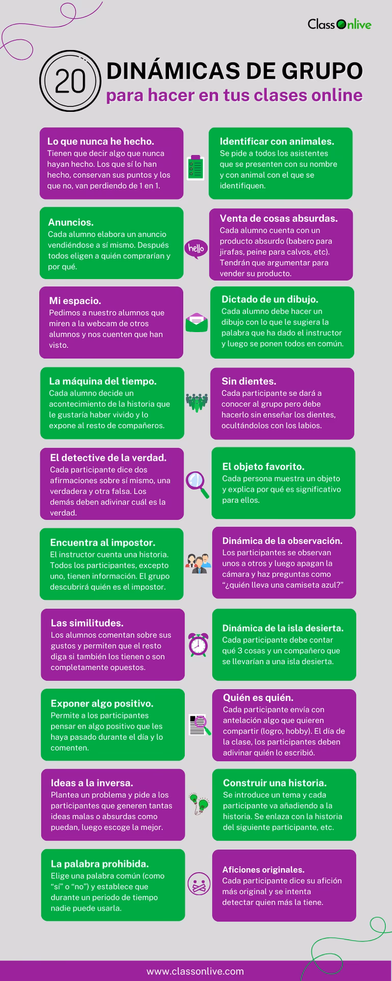 ¿Cómo se llama la dinámica para grupos de niños pequeños?