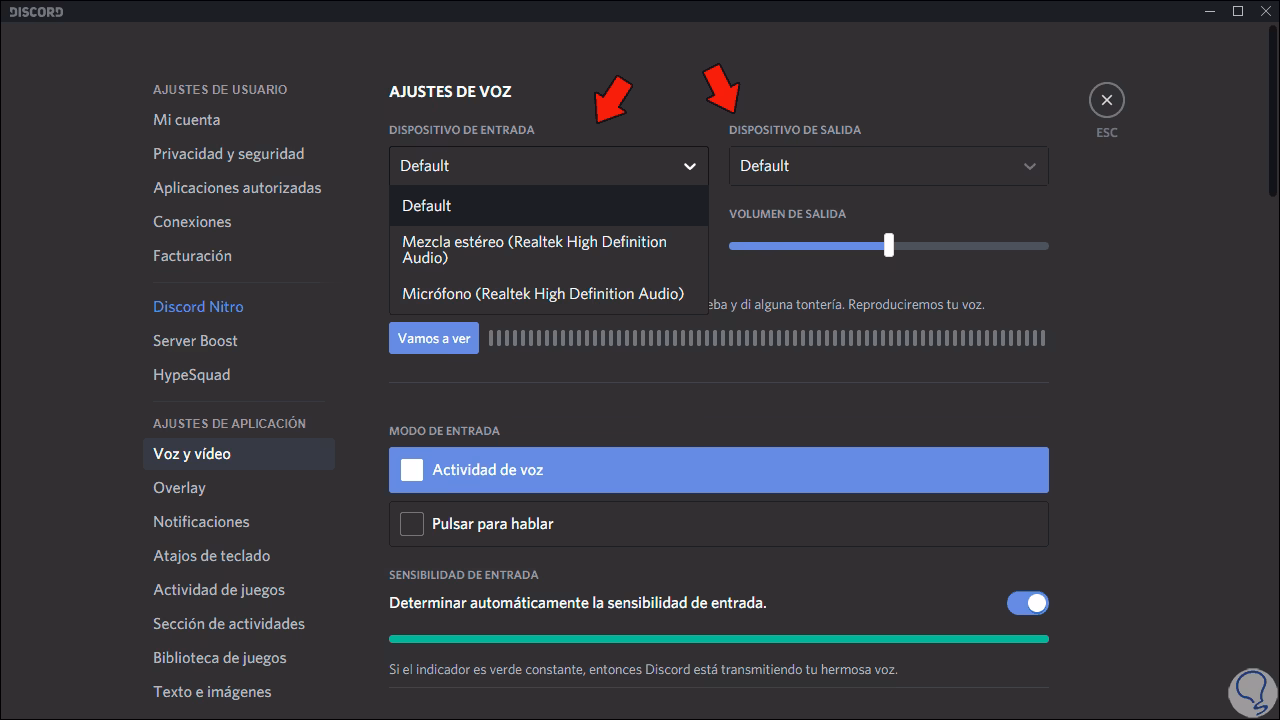 ¿Por qué no se escucha la voz en Discord?