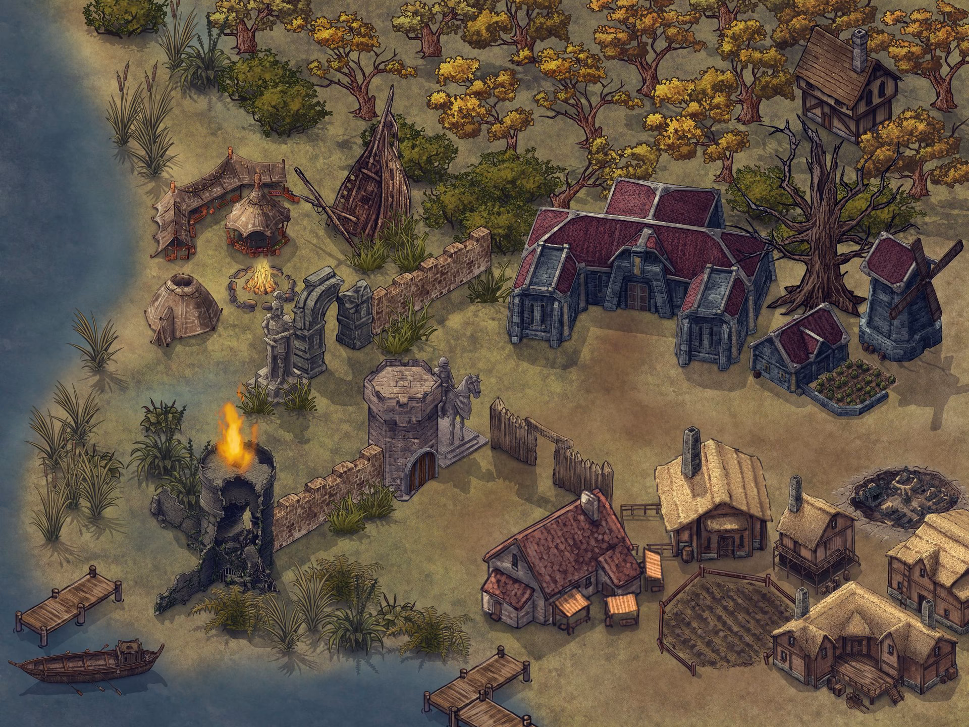Where can I find village battle maps?