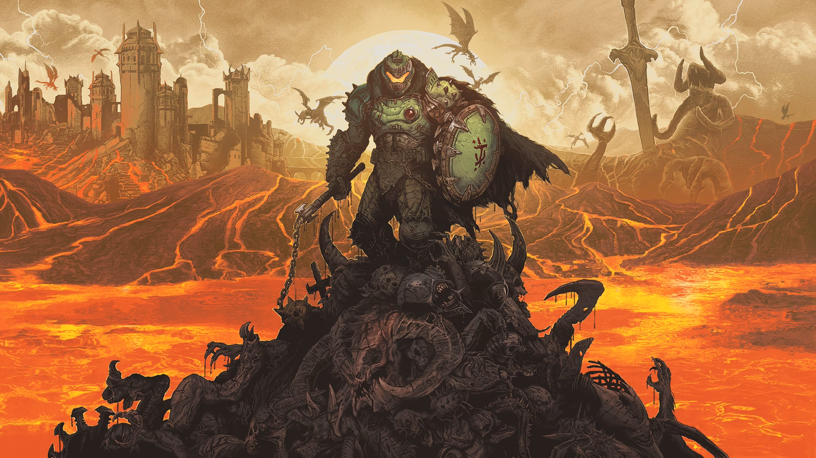 What is the resolution of Doom the Dark Ages Live Wallpaper?