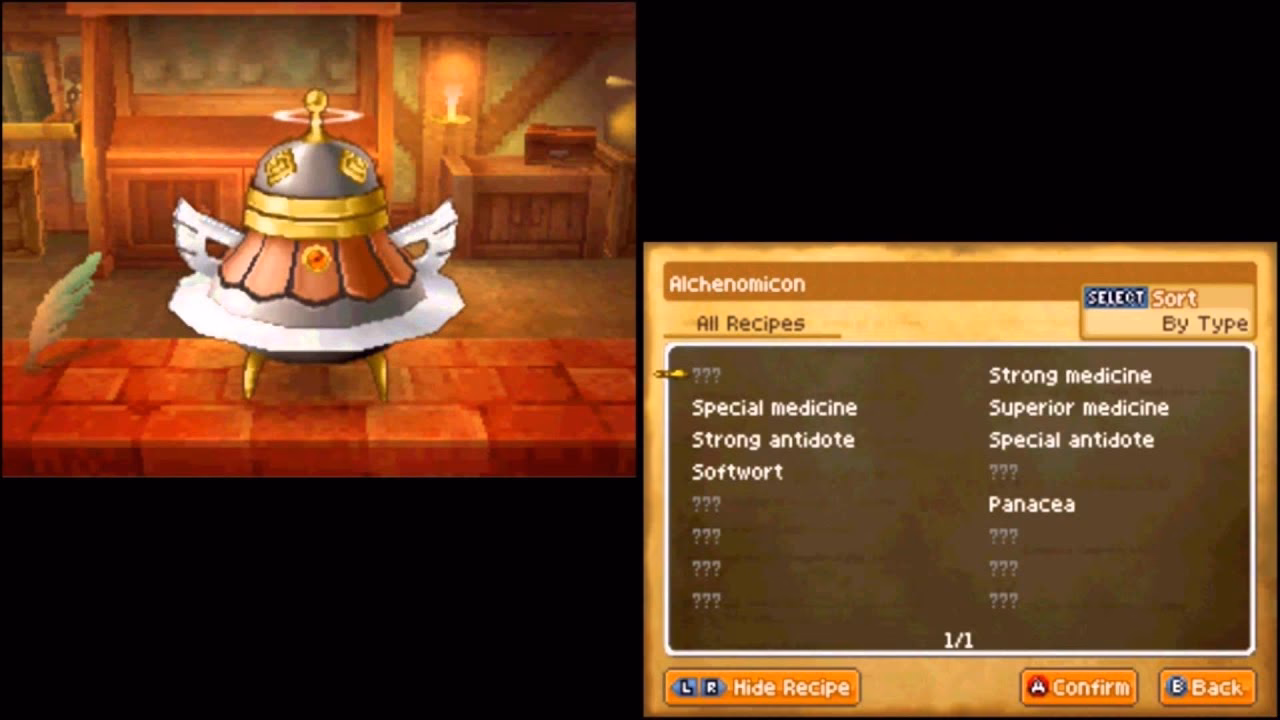 How many alchemy recipes are there in Dragon Quest IX?