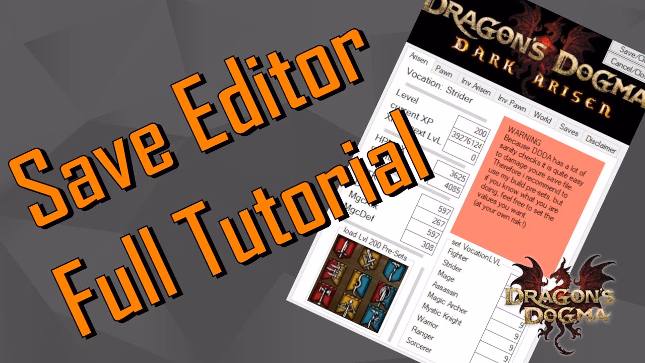 How to rewrite Dragon's Dogma Dark Arizon save data?