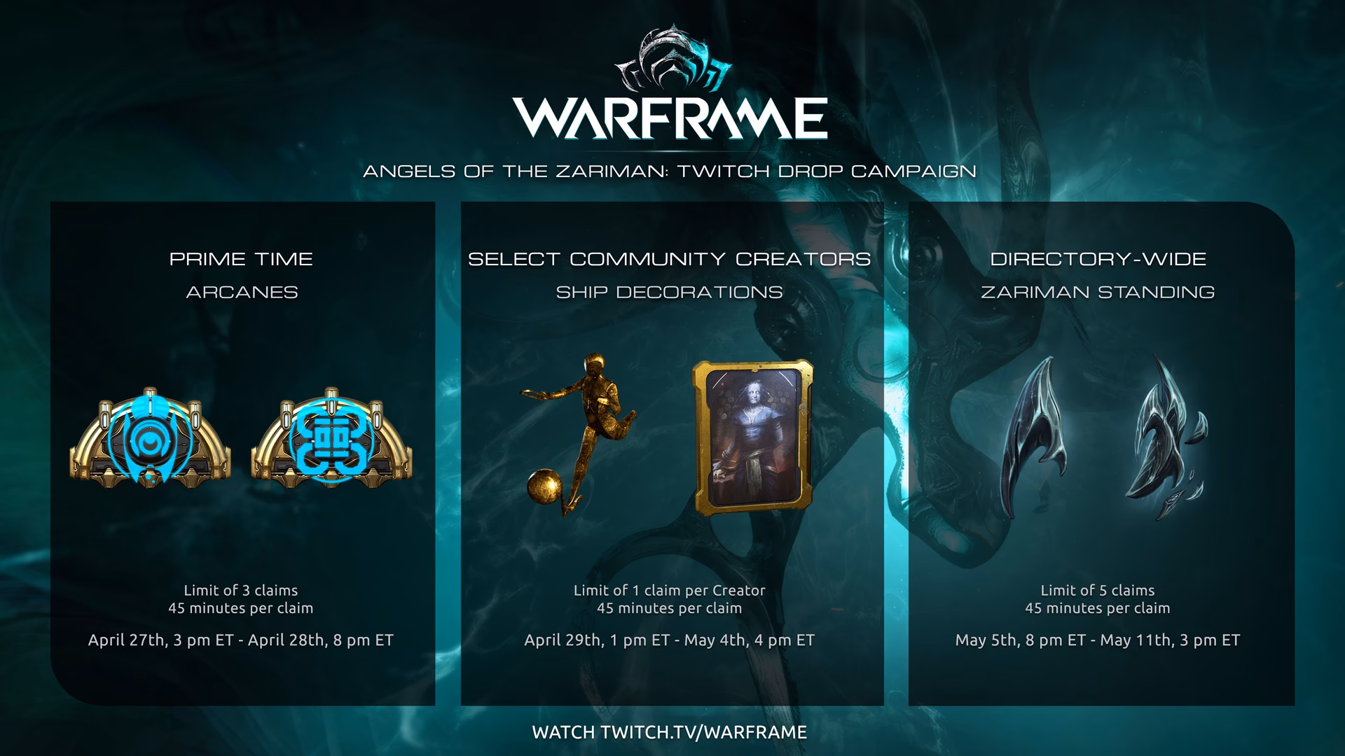 What is the latest Warframe Prime Gaming drop?