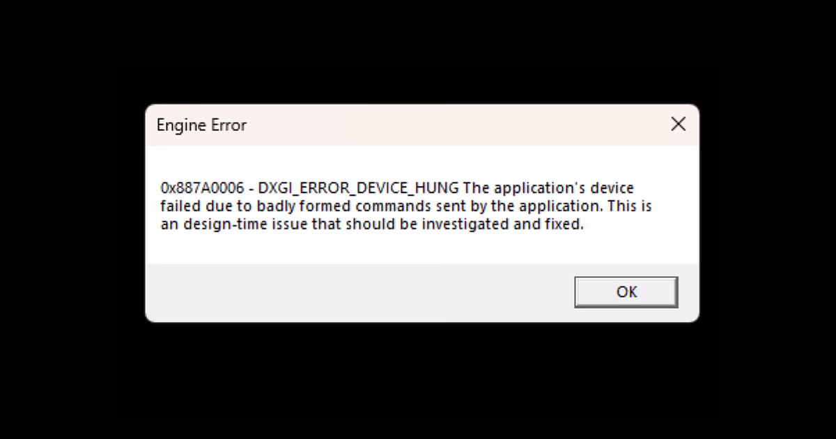 ¿Qué es el error dxgi_error_Device_Hung?