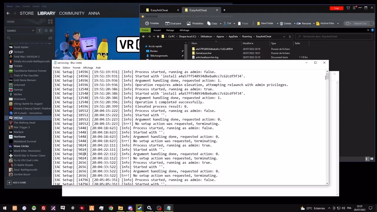 What should I do before reinstalling EAC?