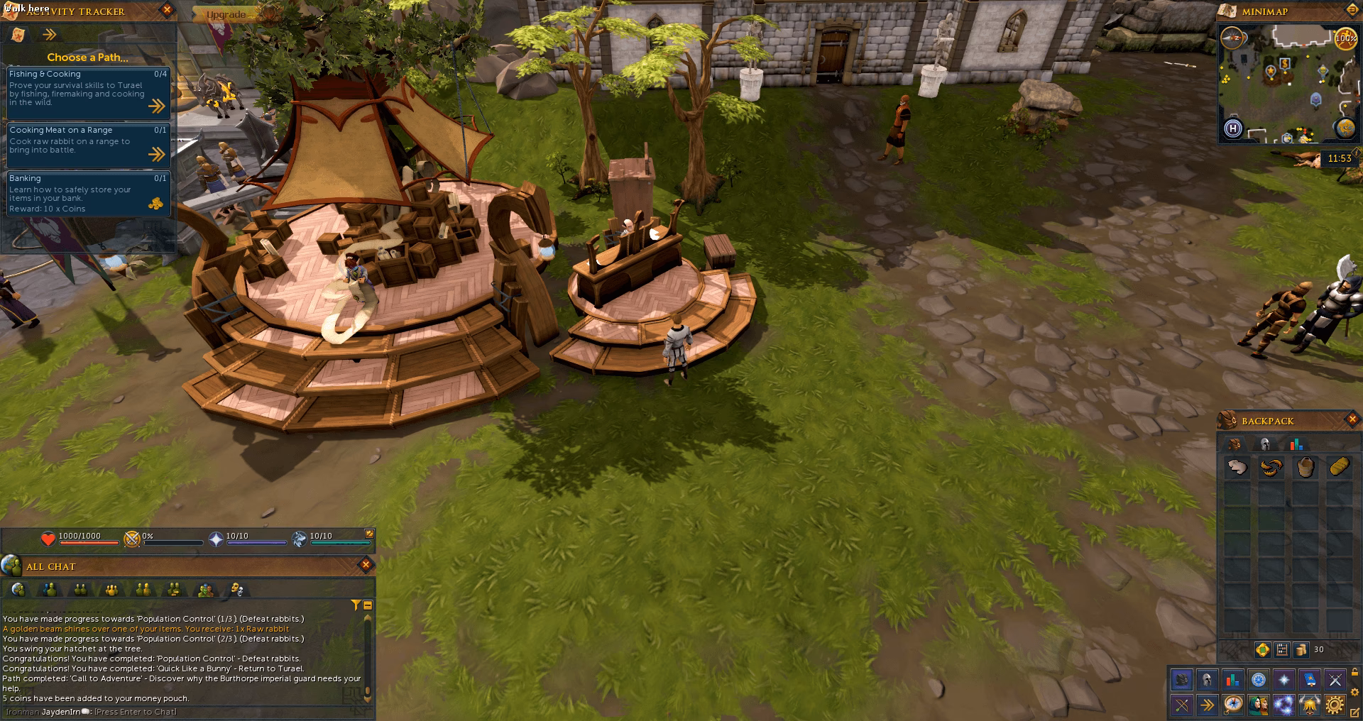 How long is a square of space in RuneScape?