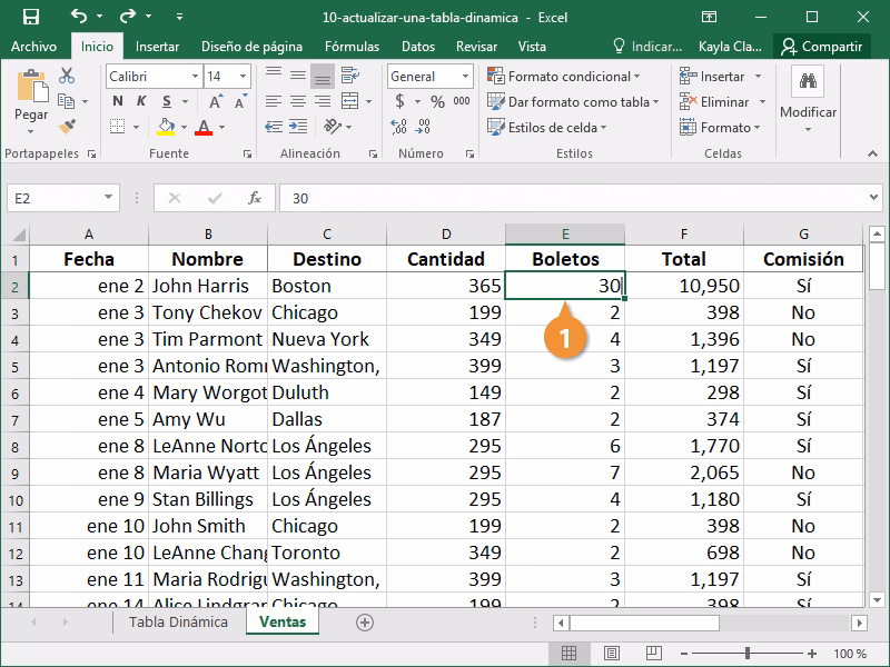 ¿Cómo editar una tabla dinámica en Excel?