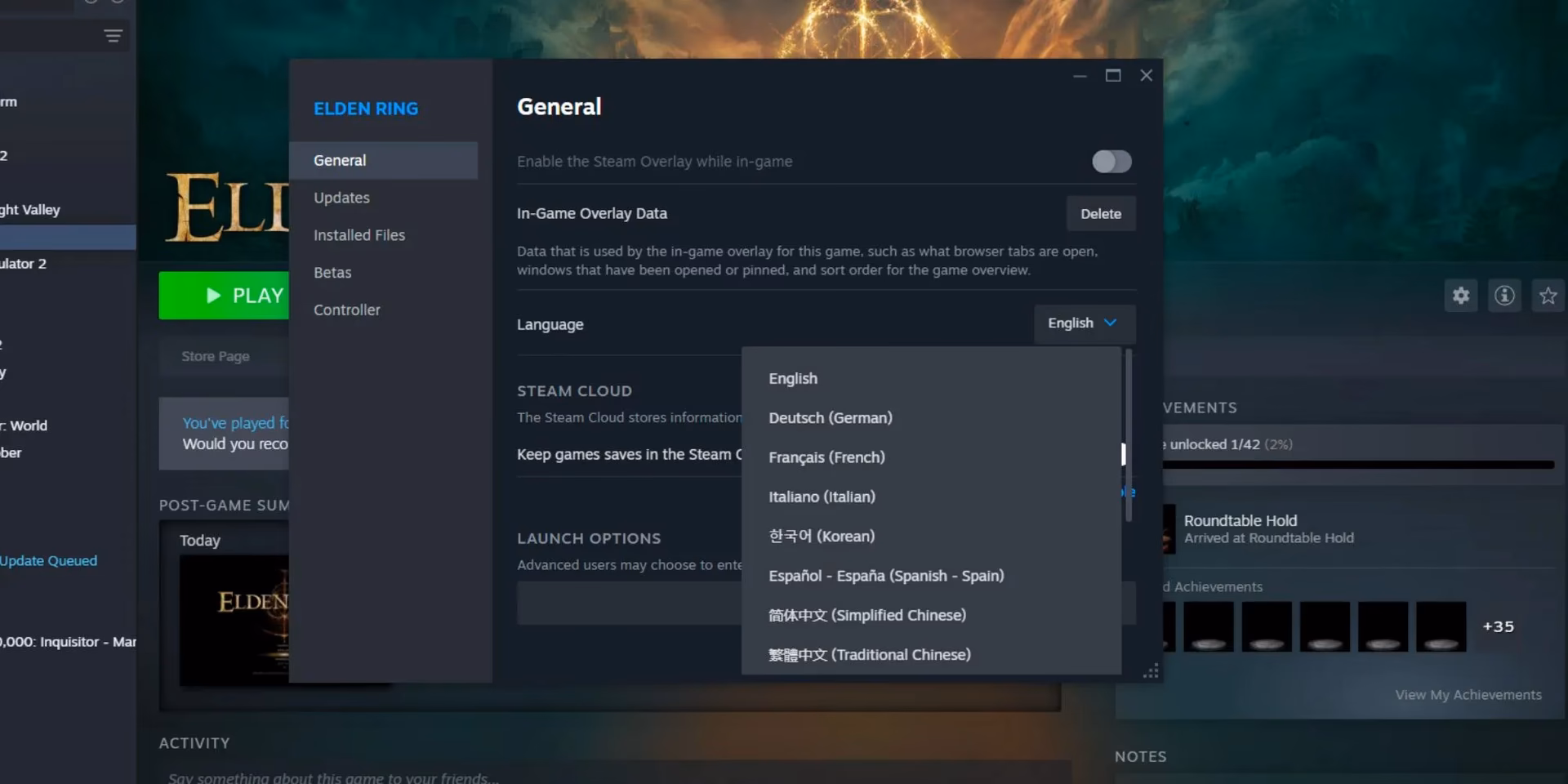 How do I change Elden Ring nightreign's language?