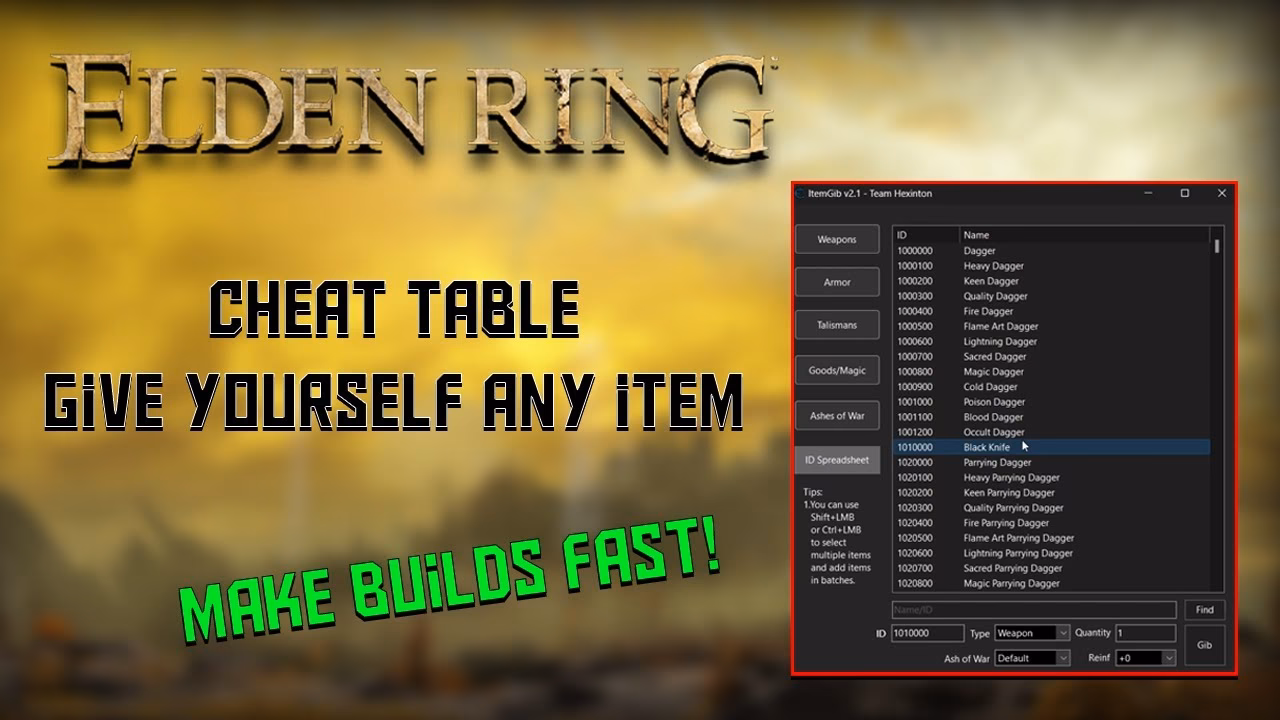 What is Elden Ring item Hex ID list?