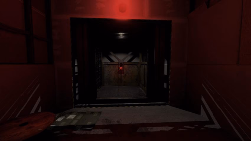 Did Stanley get back into the elevator?