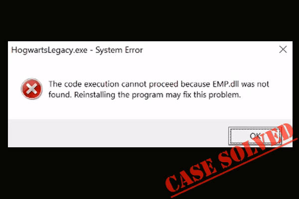 ¿Qué significa EMP DLL Not Found?