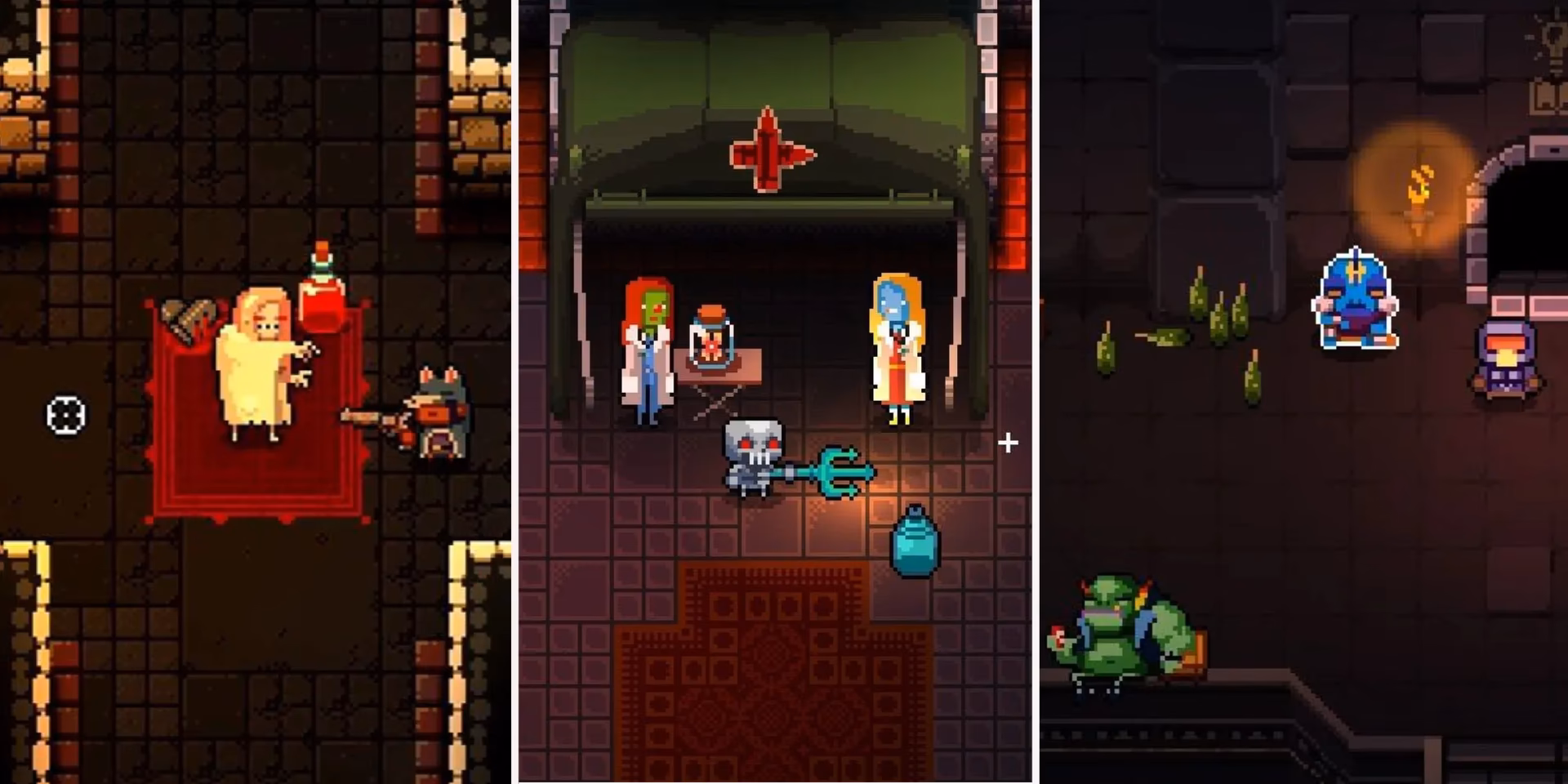 What do the NPCs do in enter the Gungeon & exit the Gungeon?