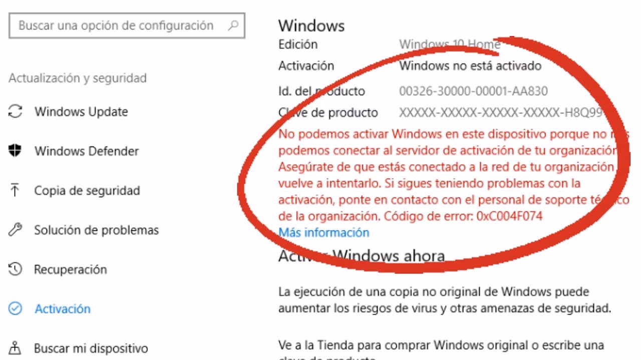 ¿Por qué no puedo activar Windows?