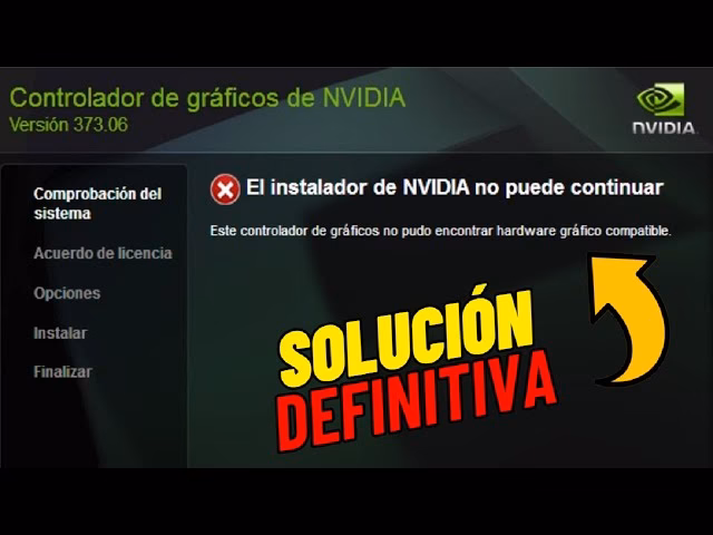 ¿Por qué no puedo instalar el controlador de Nvidia?
