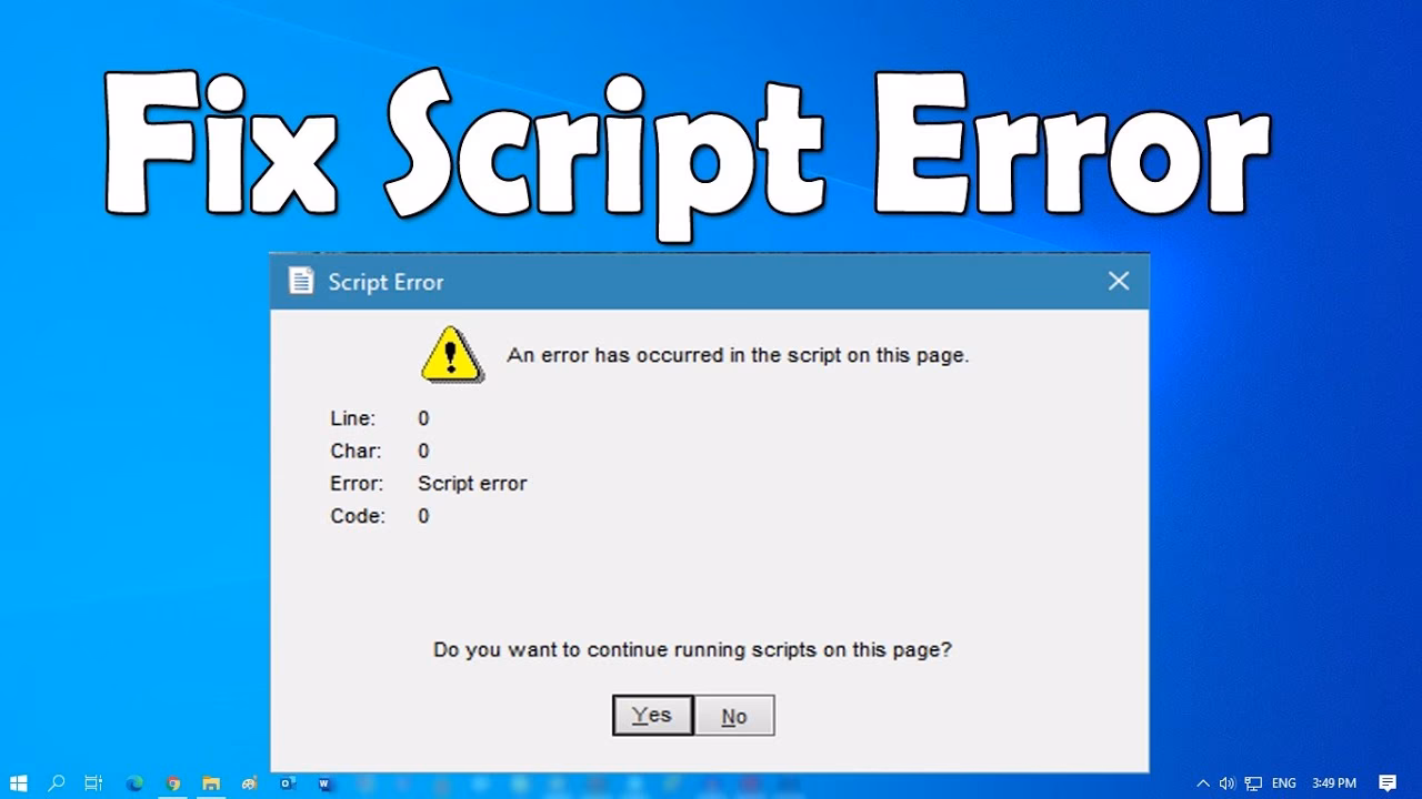 ¿Qué es un error de script?