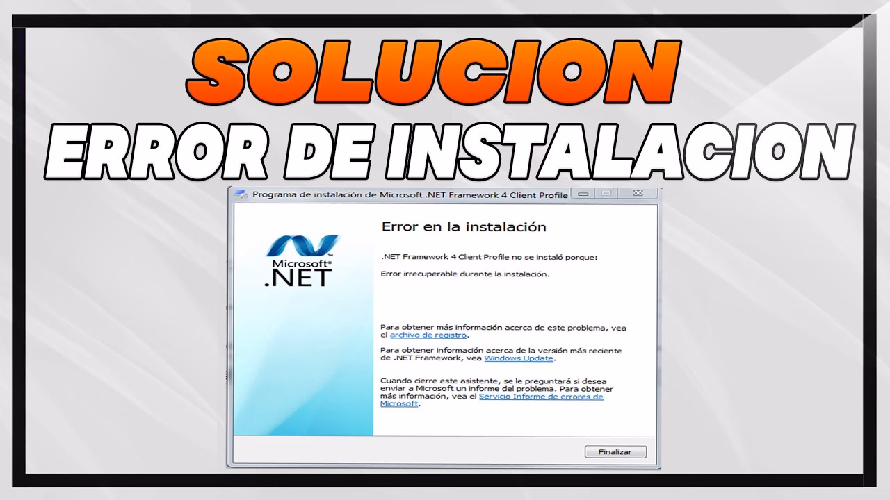 ¿Por qué no puedo instalar NET Framework?