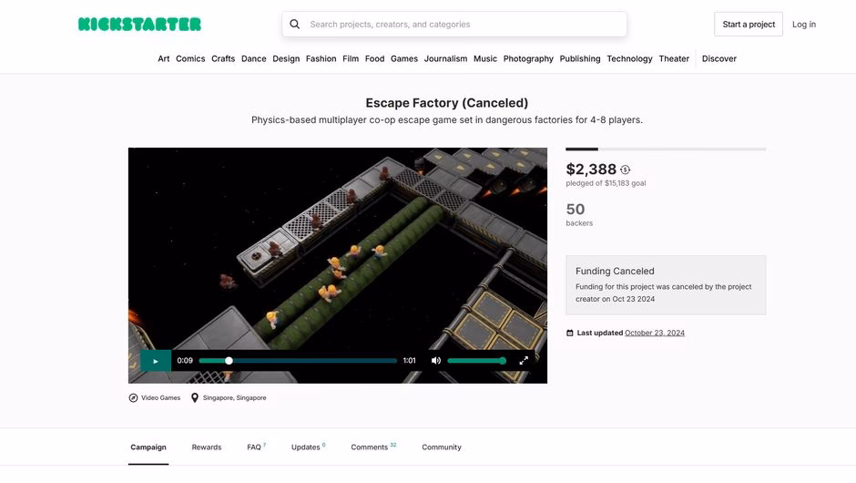 What happened to escape factory?