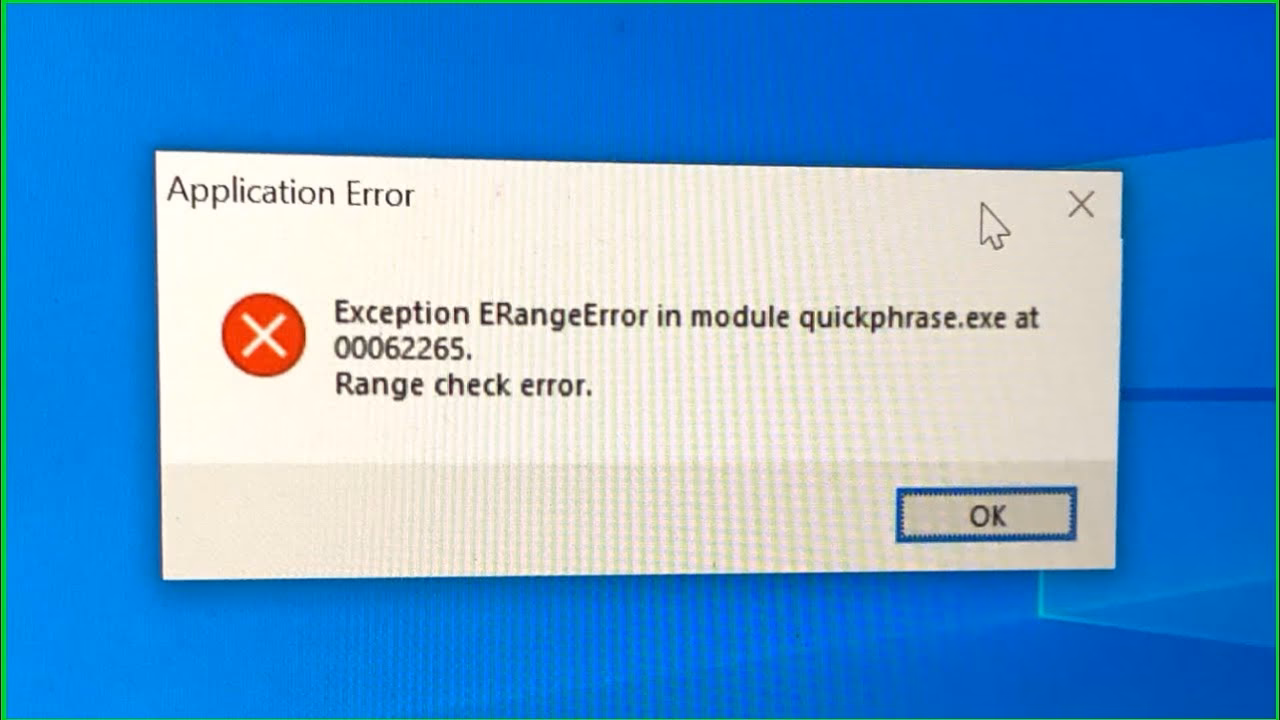 How do I fix error erangeerror in module engine Exe?