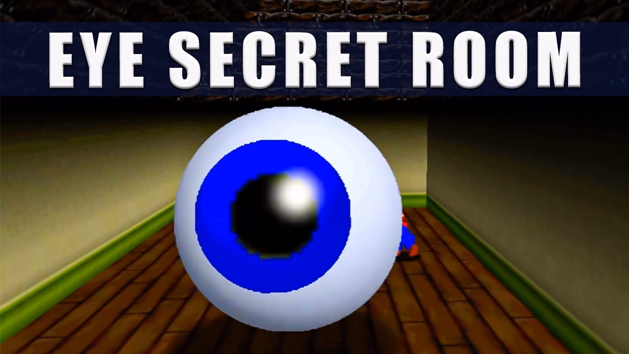 What is eye to eye in the secret room in Super Mario 64?