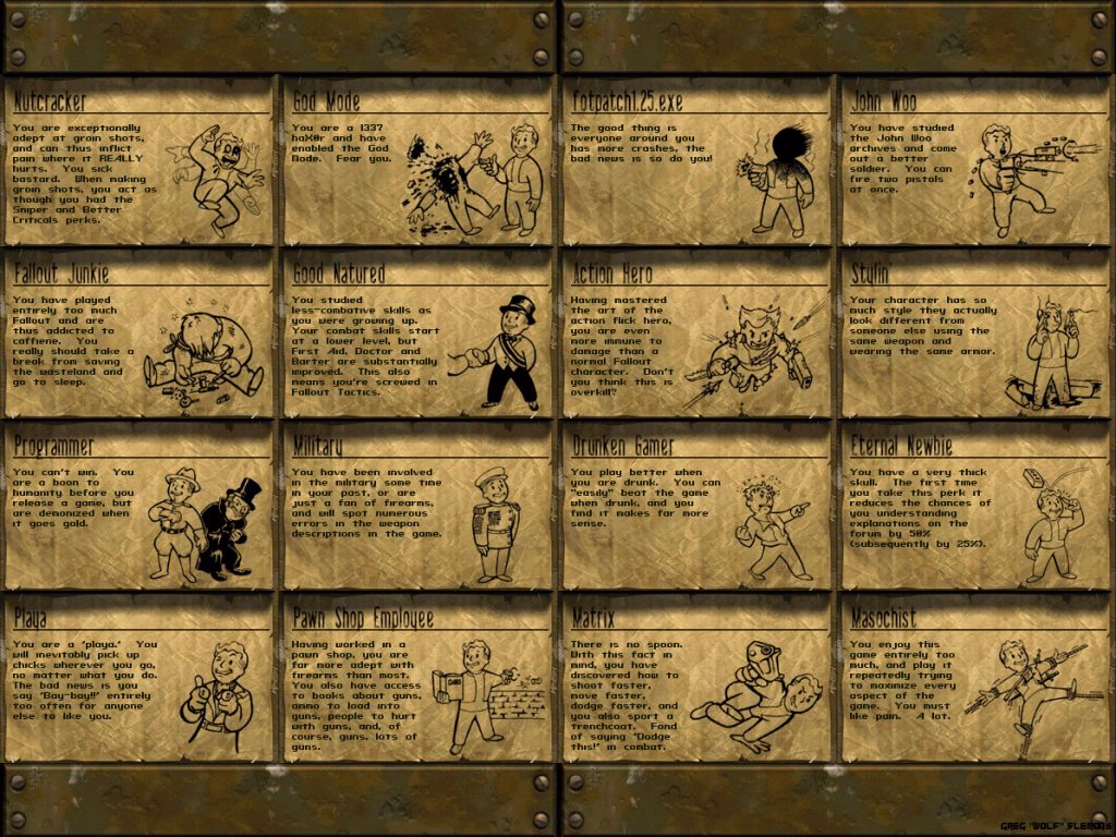 How do I access the perks in Fallout Tactics?