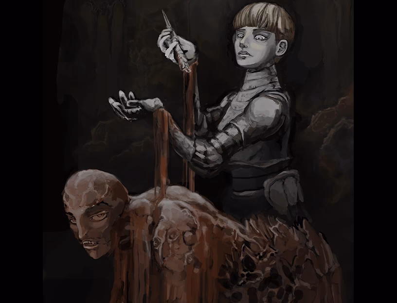 What is D'Arce's 'the true God of fear & hunger' ending?