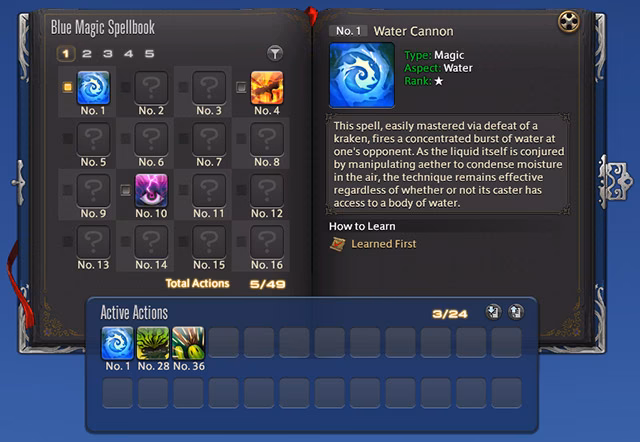 How does Blue Mage learn a spell?