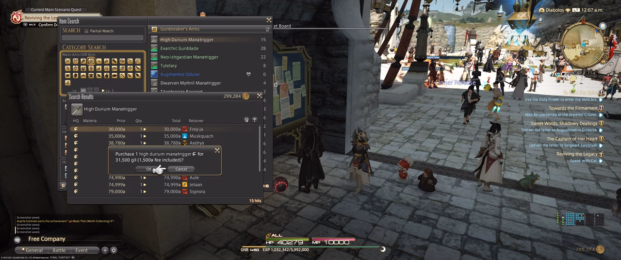 Can markets be checked in Final Fantasy XIV?