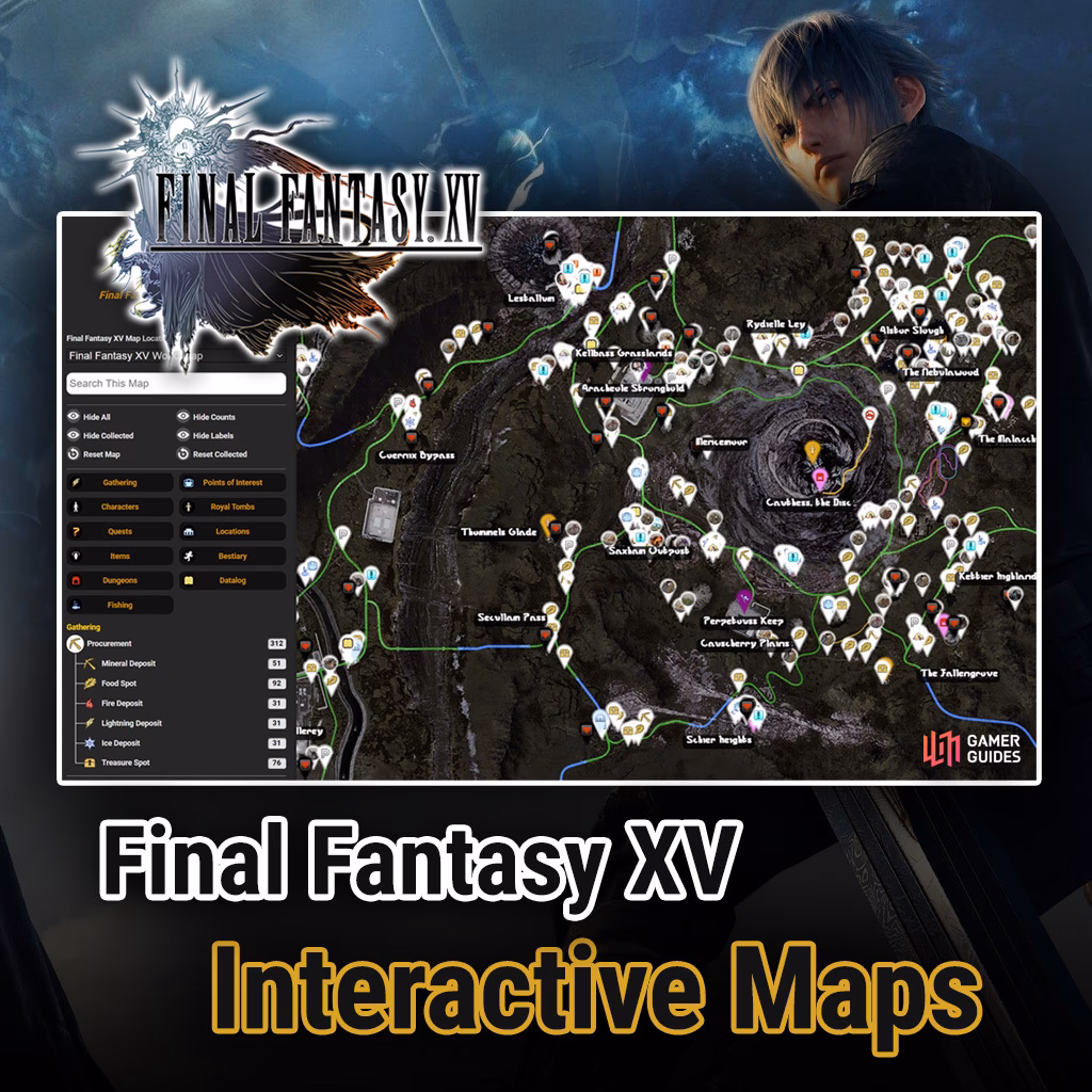 Are there interactive maps for Final Fantasy XV?