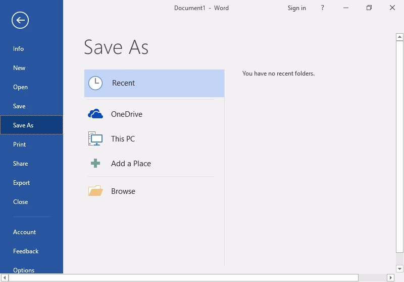 Where do I save a file on Windows 10?