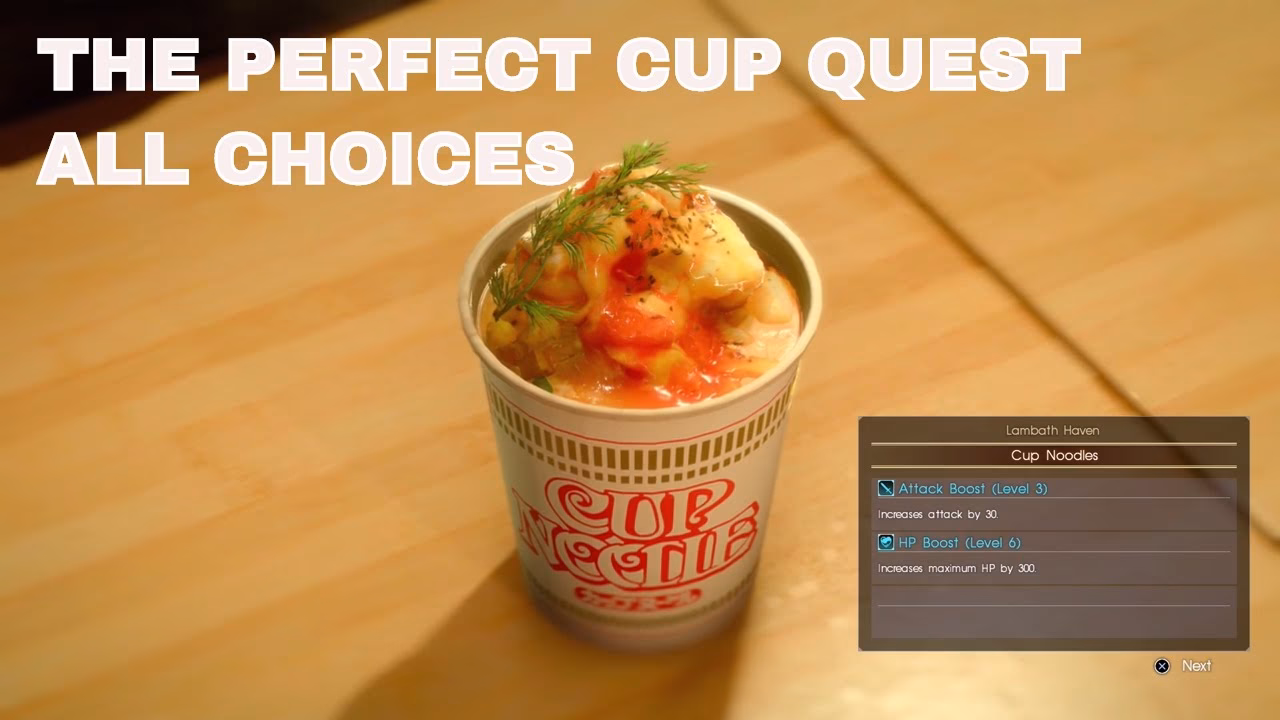 How do you get the perfect Cup in Final Fantasy XV?