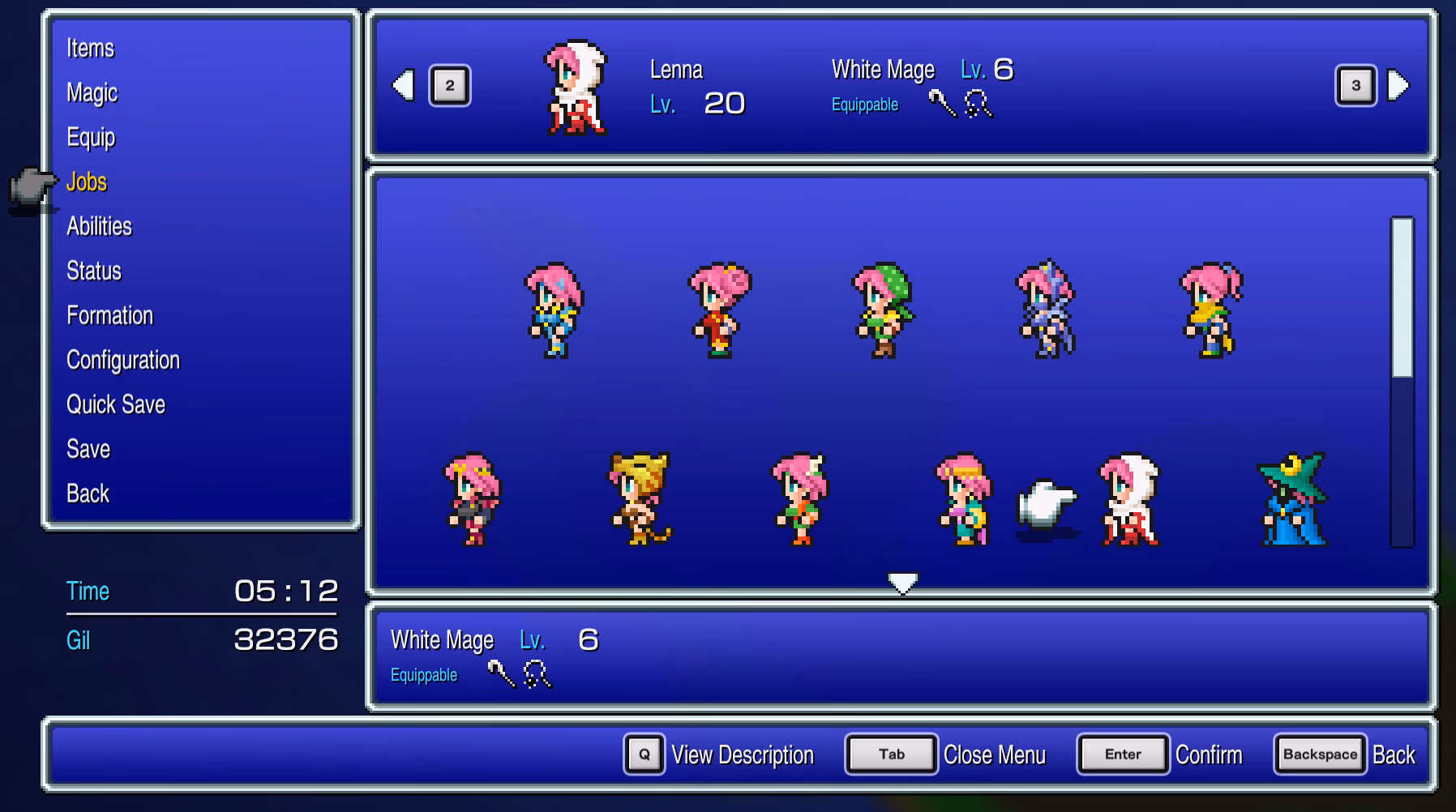 How do FF5 jobs work?
