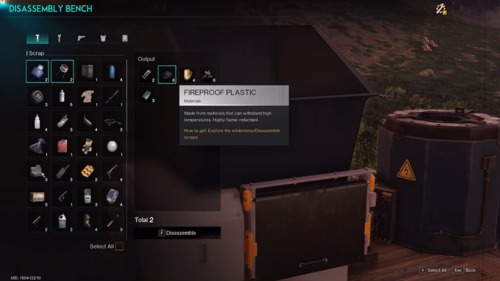 Where can I find fireproof plastic in once human?