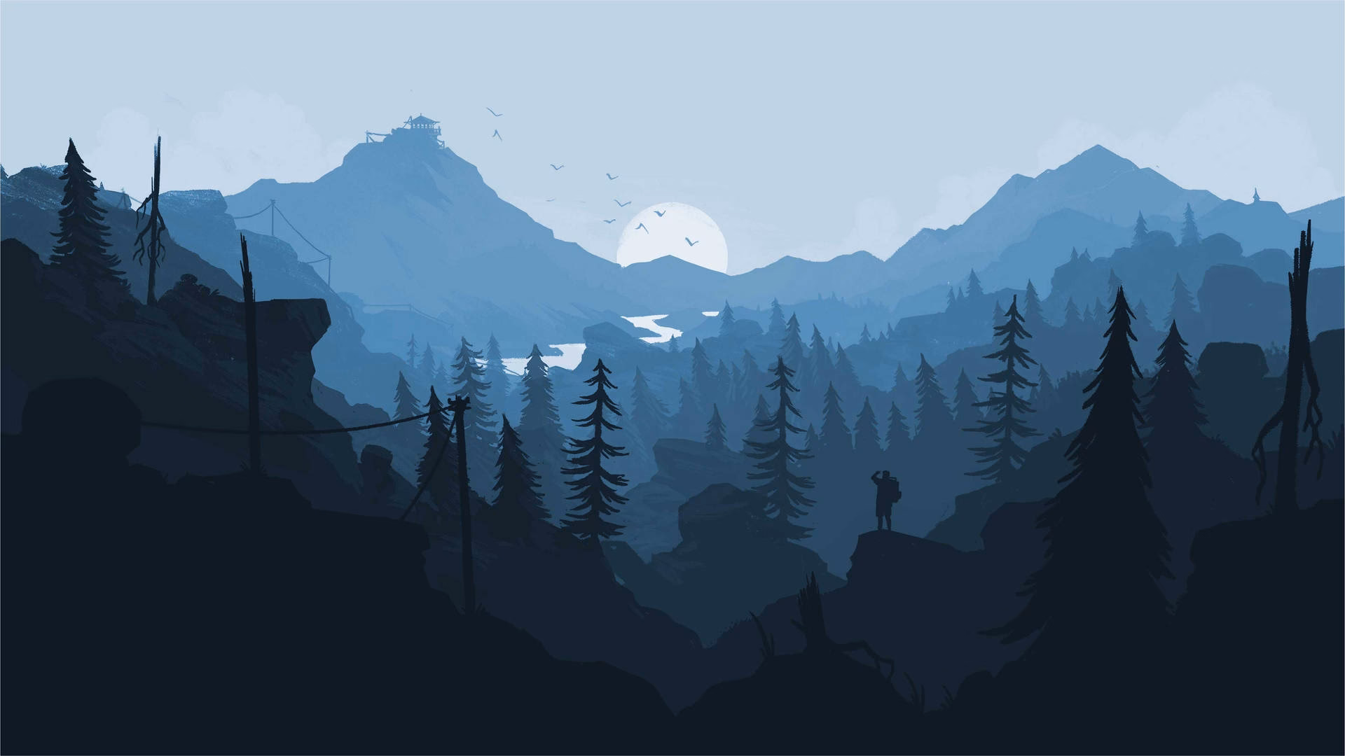 How many blue Firewatch wallpapers are there?