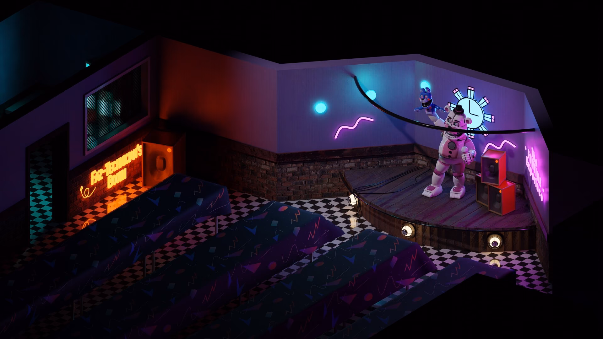 Where is Funtime Foxy in five nights at Freddy's?