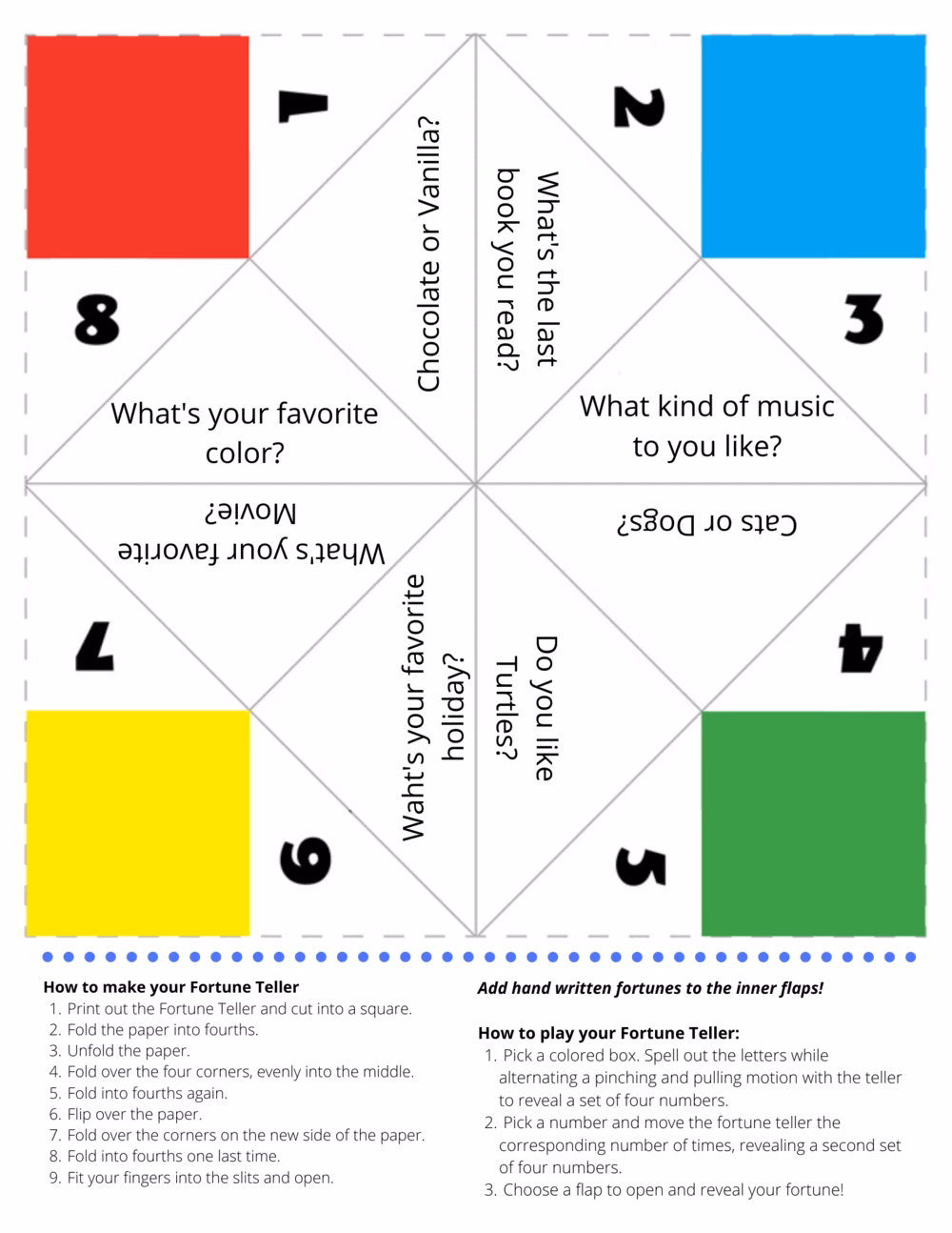 Can you make a paper fortune teller at home?