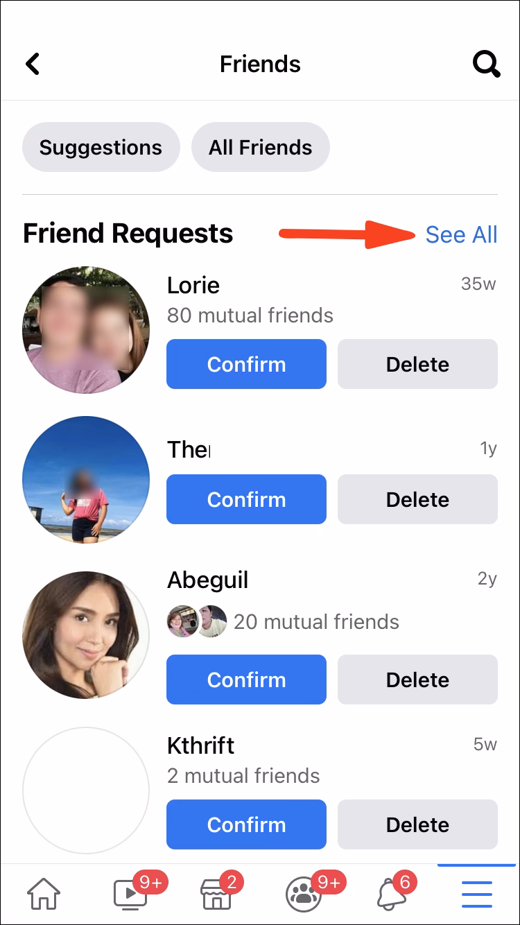What are sent friend requests on Facebook?