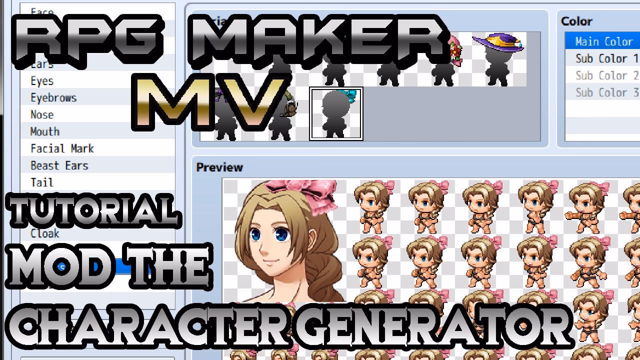 How to create a character in RPG Maker MV?