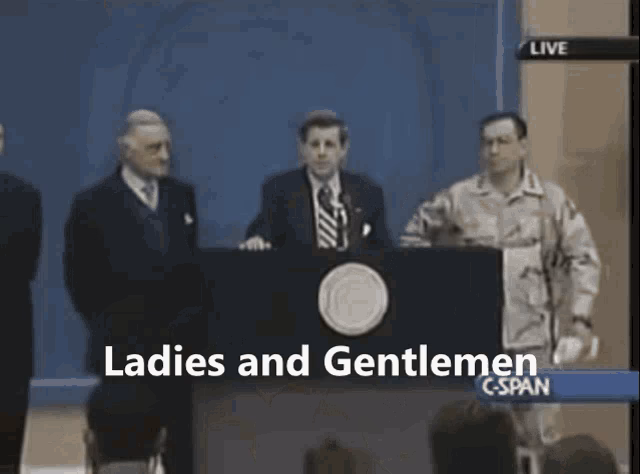 What does 'Ladies & Gentlemen we got he' mean?