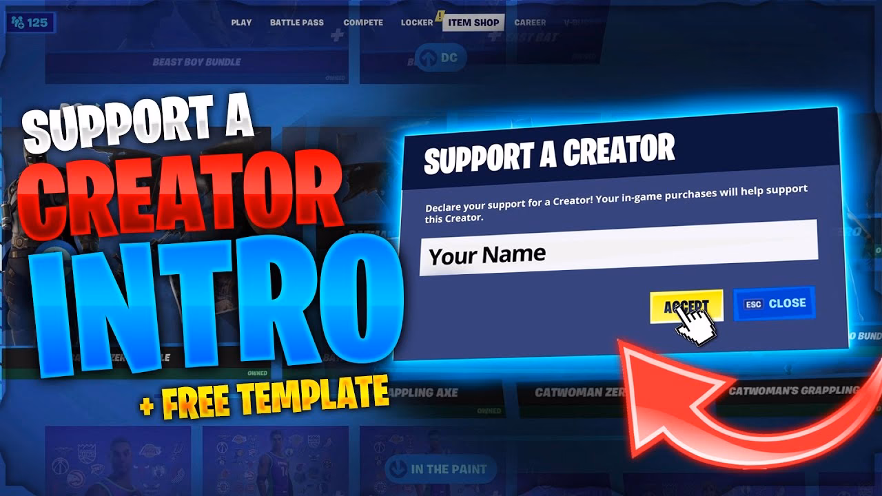 How can I support a creator in Fortnite?